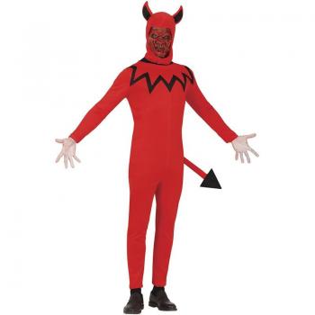 Disfraz de Demonio Rojo para Hombre - Incluye capa, pantalones, camiseta roja, cuernos y tridente