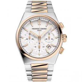 Reloj Mujer Frederique Constant FC-391V4NH2B, caja de acero inoxidable de 36 mm, esfera blanca con índices en oro rosa y manecillas también en oro rosa, cristal de zafiro antirrefle