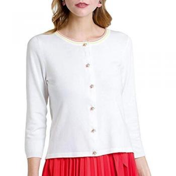 Naf Naf Chaqueta Punto Perla Blanco para Mujer S