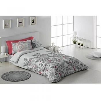Secaneta Set Nórdica Edredón, Funda Almohada y Sábana Bajera, Modelo Liceo, Cama 135 cm, 220 x 240 cm, Coral