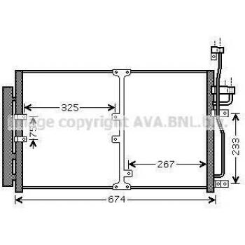Condensador de Aire Acondicionado AVA OL5425D para Opel Antara 2.0 CDTI (2006)