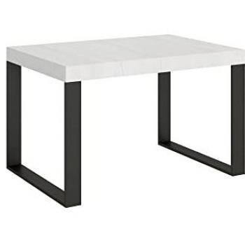 Mesa extensible 90x130/234 cm Tecno Fresno Blanco estructura Antracita