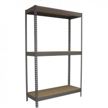 Estantería Simon Rack Industrial 2000x1500x600 mm, capacidad de 600 kg de punto de flexión, con 3 estantes de madera en color gris/madera