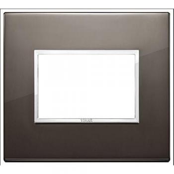 Placa Vimar Eikon Evo 3 Módulos Negro Zafiro 21653.06