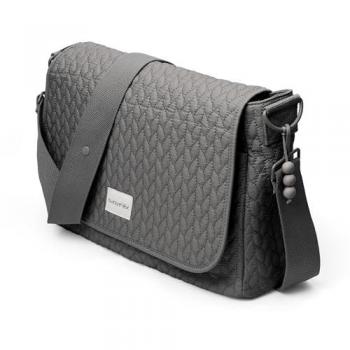 Bolso Canastilla Maternidad Suavinex Bandolera Impermeable Gran Capacidad Gris con Asas Ajustables y Bolsillos Interiores