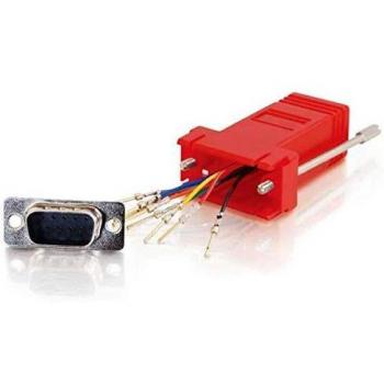 C2G RJ45/DB9F Modular Adapter DB9 FM Rojo - Adaptador para Cable