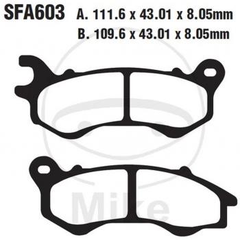 Pastilla de freno para scooter orgánica EBC SFA603, juego de pastillas de freno EBC Brakes SFA603
