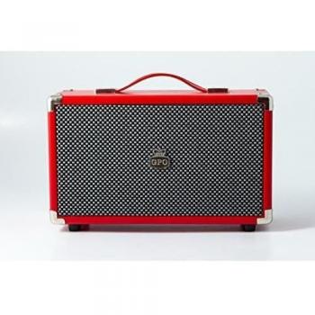 GPO Westwood Altavoz Bluetooth - Portátil, Retro, 25 vatios, subwoofer, entrada RCA, rejilla retro, asa de transporte - Rojo