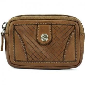 STEPPING STRONG STAMP - Monedero de mujer en piel lavada color taupe