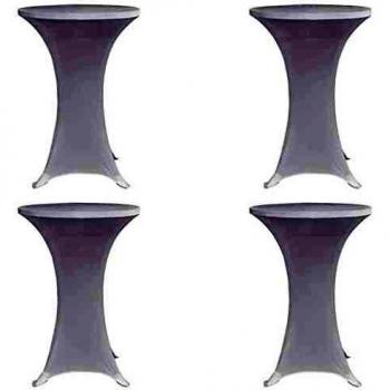 vidaXL 4X Manteles Elásticos para Mesa Alta Decoración Adecuadas Recepciones Celebraciones Bodas Toque Lujoso Moderno Lavables Blanco Diámetro Ø60cm