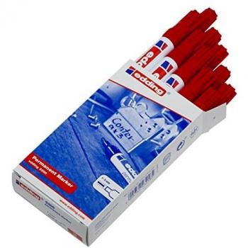 edding 3300-002 - Marcador permanente, 10 unidades, color rojo