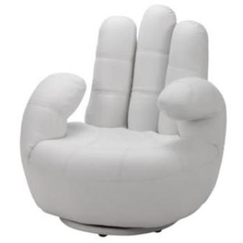 Sillón Giratorio Moderno CATCHY en Simil Cuero - Blanco - 1 Plaza - Diseño Contemporáneo