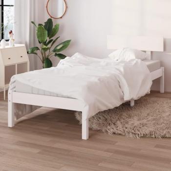 Cama individual de madera maciza de pino blanco 90x190 cm
