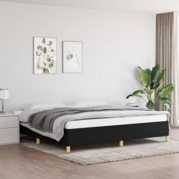 Cama solar sin colchón 200x200 cm Negro Tela