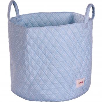 Minene 1535 - Cesta de tela, diseño topitos, color azul claro