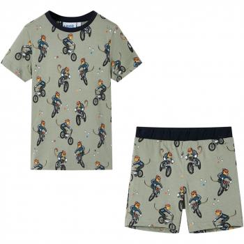 Pijama de manga corta infantil caqui claro 140