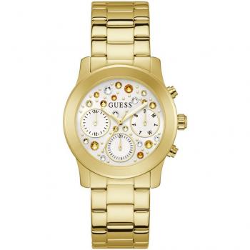 Reloj Guess® GW0559L2 - Reloj de mujer, diseño elegante, caja de acero inoxidable, esfera plateada con detalles brillantes, correa de acero inoxidable, resistente al agua hasta 30 metros