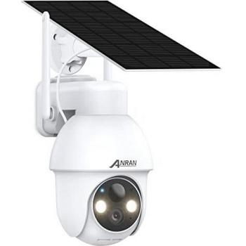 ANRAN Cámara Vigilancia WiFi Exterior Solar, 2K HD Camara Vigilancia Exterior 360°, Detección de Movimiento