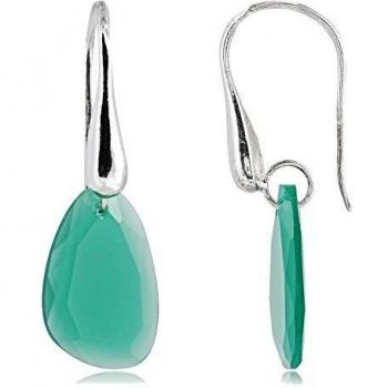 Córdoba Jewels |Pendientes en plata de ley 925 con circonita Swarovski con diseño Gota Swarovski Esmeralda Hippie