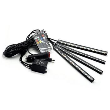 Garyesh 4 x 12 LEDs Interior del Coche Luz Tira Atmosfera de la Lámpara