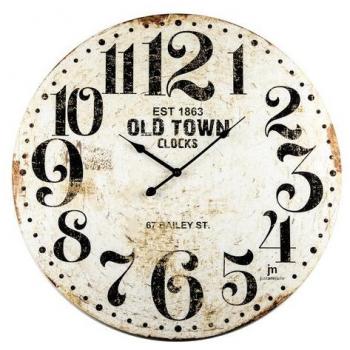 Reloj de pared Lowell 21486 Justaminute Blanco Antiguo 60 cm MDF
