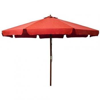 vidaXL Garden Parasol with Wooden Pole 330 cm Terracotta