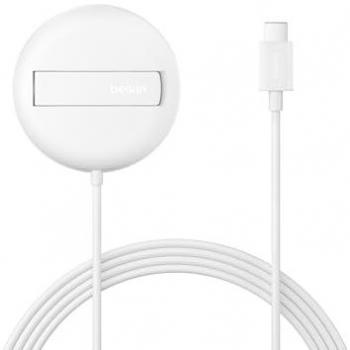 Cargador Inalámbrico Magnético Belkin BoostCharge Pro Qi2 15W Blanco con Soporte Vertical
