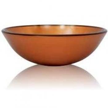 vidaXL Basin Tempered Glass 42cm Brown Cloakroom Bathroom Above Counter Sink