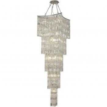 Lámpara colgante Gianni Tall 15 Bulbs cromo pulido / cristal