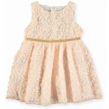 Vestido de gasa naranja con fantasía para niña