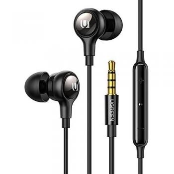 UGREEN Auriculares In Ear con Micrófono, Auriculares Cable Internos 3.5mm Control de Volumen, Aislamiento de Ruido,HiFi Sonido Estéreo, Compatible con Teléfono Móvil PC Tablet, MP3/MP4, PS5/PS4, iPod