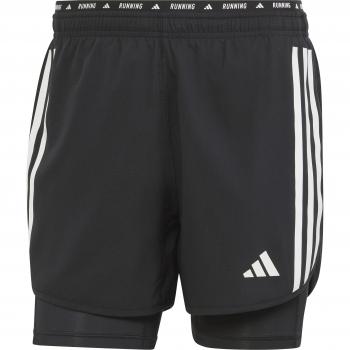 adidas Own The Run 3 Stripes Men's 2-in-1 Running Shorts - Black, Size XXL