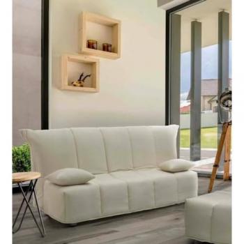 Sofá Cama Allegra 3 Plazas Made in Italy, Apertura Trolley, Tela Acolchada con Almohadas