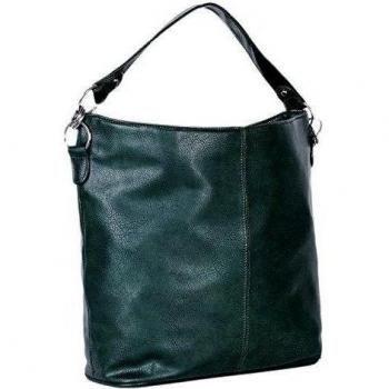 DonDon mujeres bolso de hombro bolso de mano piel PU hobo bag con cremallera verde oscuro 41 x 31 x 14 cm