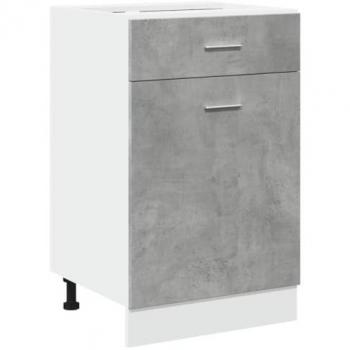 Armario inferior cajón contrachapada gris hormigón 50x46x81,5cm