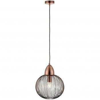 Lámpara colgante Nicola, cobre antiguo, 1 luz, diseño de alambre, casquillo E27