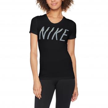 Nike W Np Cl Ss Grx Camiseta de Manga Corta, Mujer, Negro