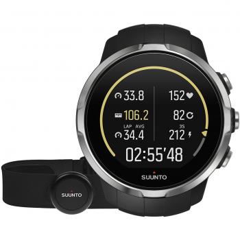 Suunto Spartan Sport HR - Reloj GPS para Atletas Multideporte, 10 h Batería, Resistente al agua, Monitor Frecuencia Cardiaca + Cinturón FC, Pantalla Táctil en Color, Negro, SS022648000
