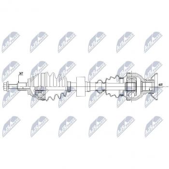Árbol de transmisión NTY NPW-VW-157 Antriebswelle para Volkswagen