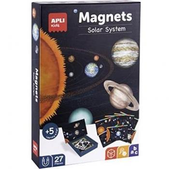 APLI Kids 19272-Juego magnético Sistema Solar-Tablero con 27 Piezas magnéticas-10 Idiomas-Recomedado
