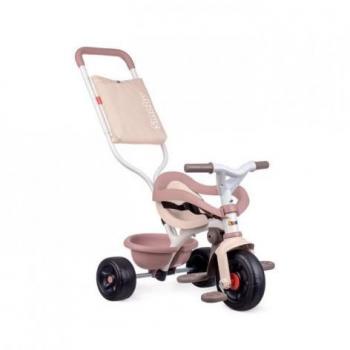 Triciclo Evolutivo Be Fun Confort Rosa Smoby - Sillín Regulable, Bloqueo de Dirección, Cinturón de Seguridad, Volquete Trasero, Barra Parental Regulable, Incluye Bolsa Guardaobjetos