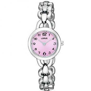 Lorus RRW35EX9 Women's Stainless Steel Bracelet Watch, 17mm Pink Dial
