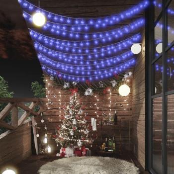 Guirnalda de luces globos LED azul 20 m 200 LEDs 8 funciones