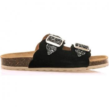 Sandalias planas de mujer Mustang Liliane negro