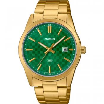 Reloj de pulsera CASIO Collection MTP-VD03G-3A - Cuarzo Analógico Hombre Dial Verde Botella con Correa de Acero Color Oro Amarillo
