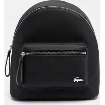 Mochila mediana Lacoste en negro con bolsillo frontal