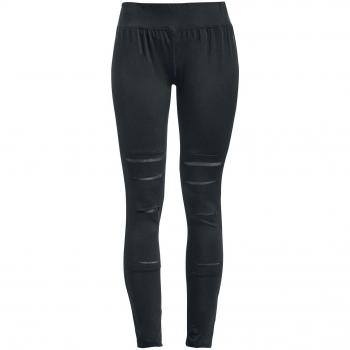 Rotterdamned Leggings con Inserto de Encaje Leggins Negro L