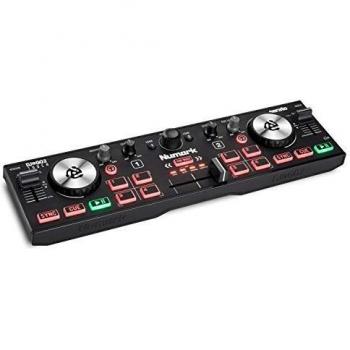 Numark DJ2GO2 Touch – Compact 2 Deck USB DJ Controller with Mixer / Crossfader, Audio Interface and Touch Capacitive Jog Wheels