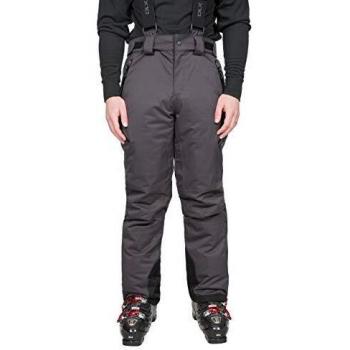 Trespass Kristoff Pantalones de esquí Impermeables con Tirantes extraíbles, Cremalleras, Polainas y ventilación Lateral, Hombre, Gris Oscuro, L