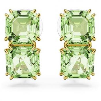 Pendientes Swarovski Millenia con cristales verdes cuadrados, modelo 5654559